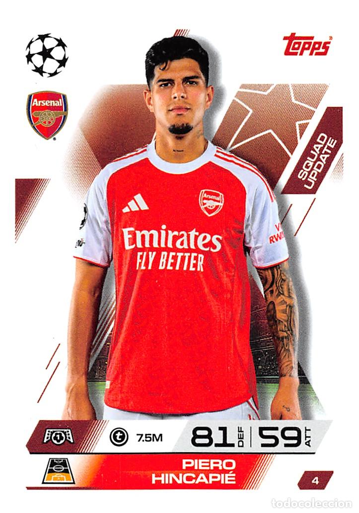 Cromos de F&uacute;tbol: TOPPS MATCH ATTAX CHAMPIONS 25/26 2025/2026 #4 PIERO HINCAPIE (ARSENAL)
