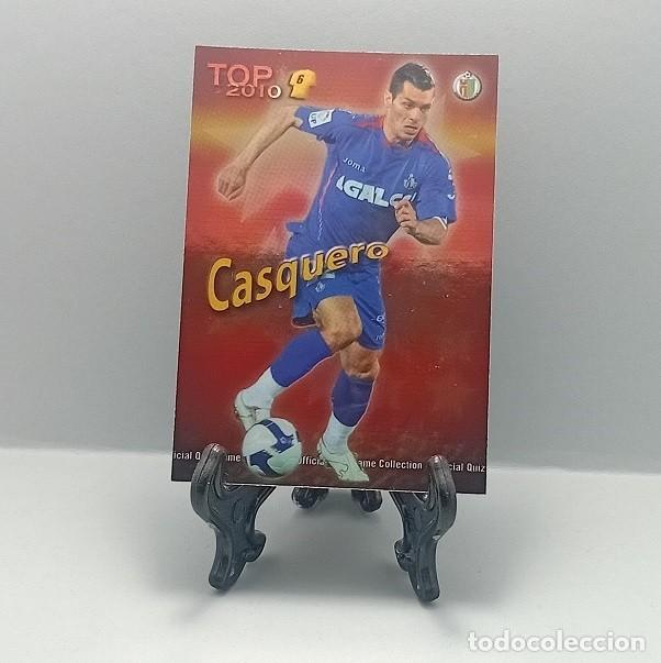 Cromos de F&uacute;tbol: 593 CASQUERO GETAFE CF FICHA OFFICIAL QUIZ GAME COLLECTION MUNDICROMO 2009 2010 TOP 2010 FONDO ROJO