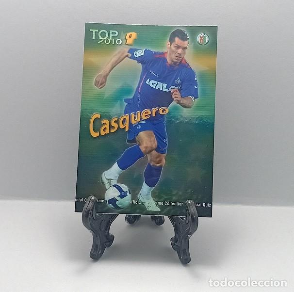 Cromos de F&uacute;tbol: 593 CASQUERO GETAFE CF FICHA OFFICIAL QUIZ GAME COLLECTION MUNDICROMO 2009 2010 TOP 2010 FONDO VERDE