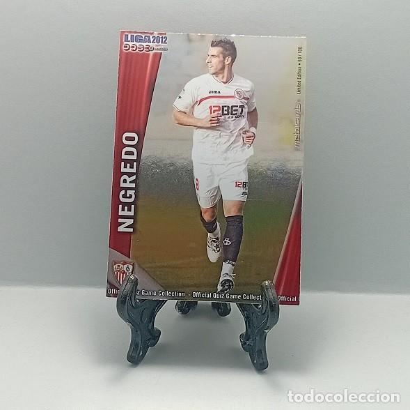 Cromos de F&uacute;tbol: 129 NEGREDO SEVILLA FC OFFICIAL QUIZ GAME MUNDICROMO 2011 2012 METALCARD LIMITED EDITION 60/100