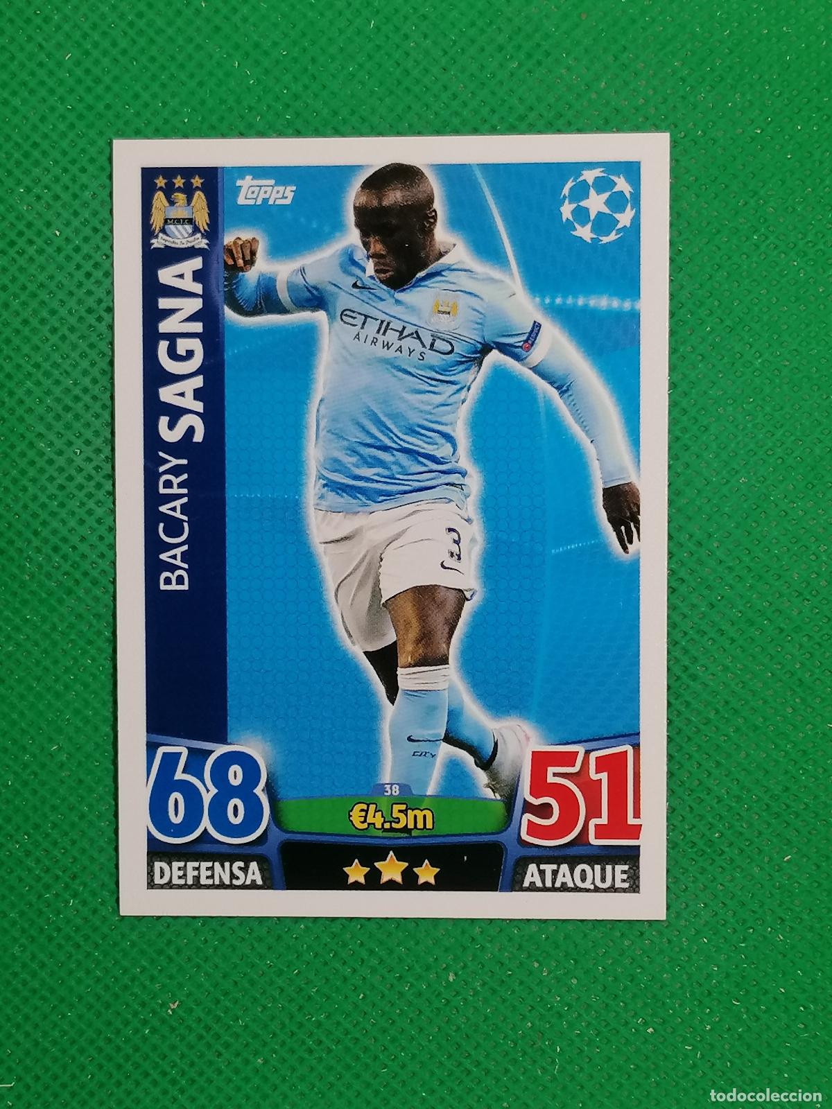 Cromos de F&uacute;tbol: 38 BACARY SAGNA MANCHESTER CITY ⚽ TOPPS MATCH ATTAX CHAMPIONS 2015 2016 15 16 ⚽