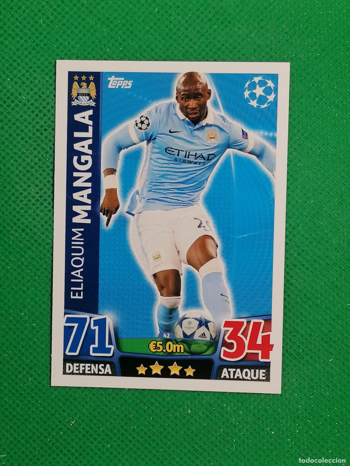 Figurine di Calcio: 42 ELIAQUIM MANGALA MANCHESTER CITY ⚽ TOPPS MATCH ATTAX CHAMPIONS 2015 2016 15 16 ⚽
