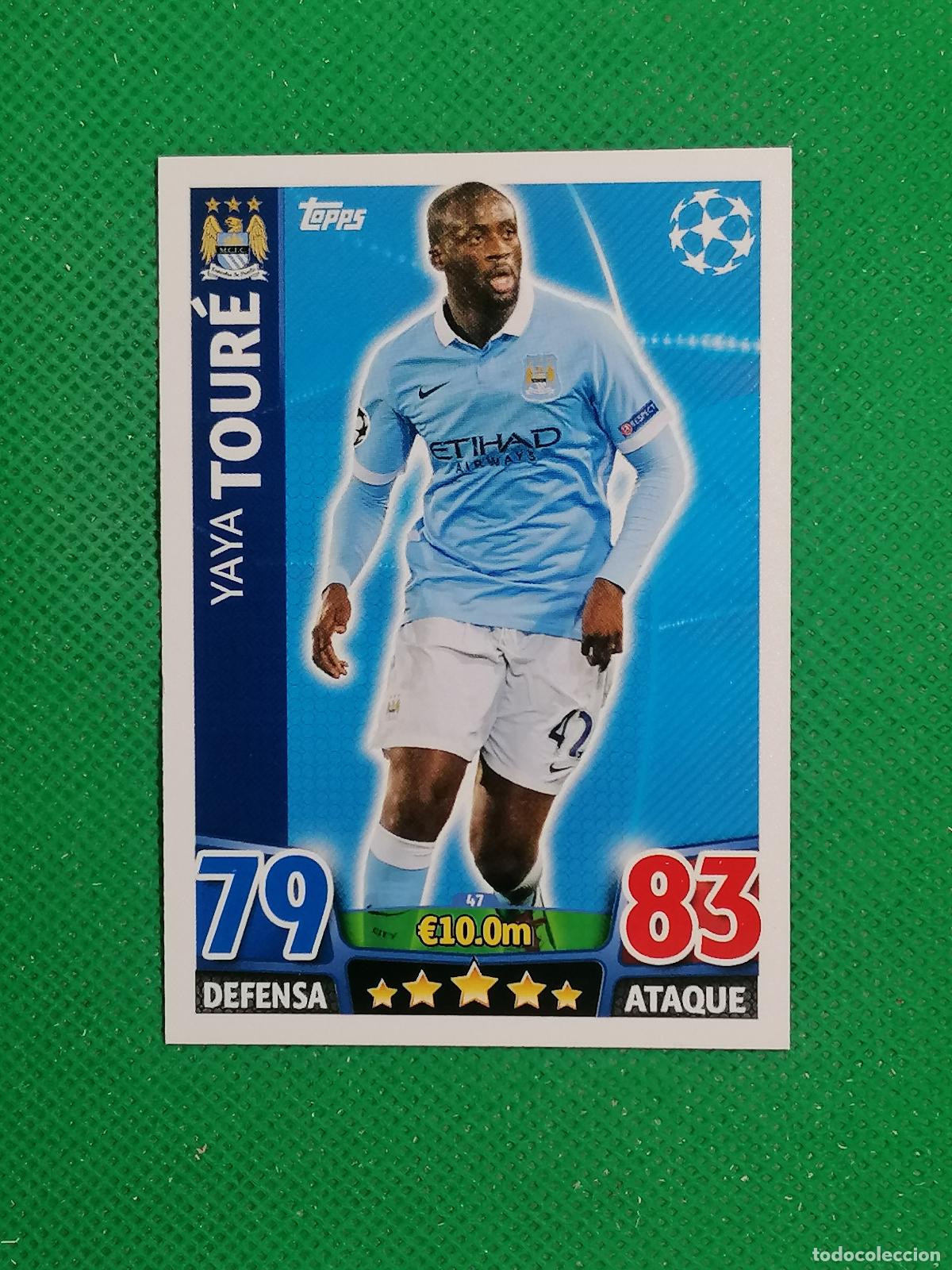 Cartes &agrave; collectionner de Football: 47 YAYA TOURE MANCHESTER CITY ⚽ TOPPS MATCH ATTAX CHAMPIONS 2015 2016 15 16 ⚽