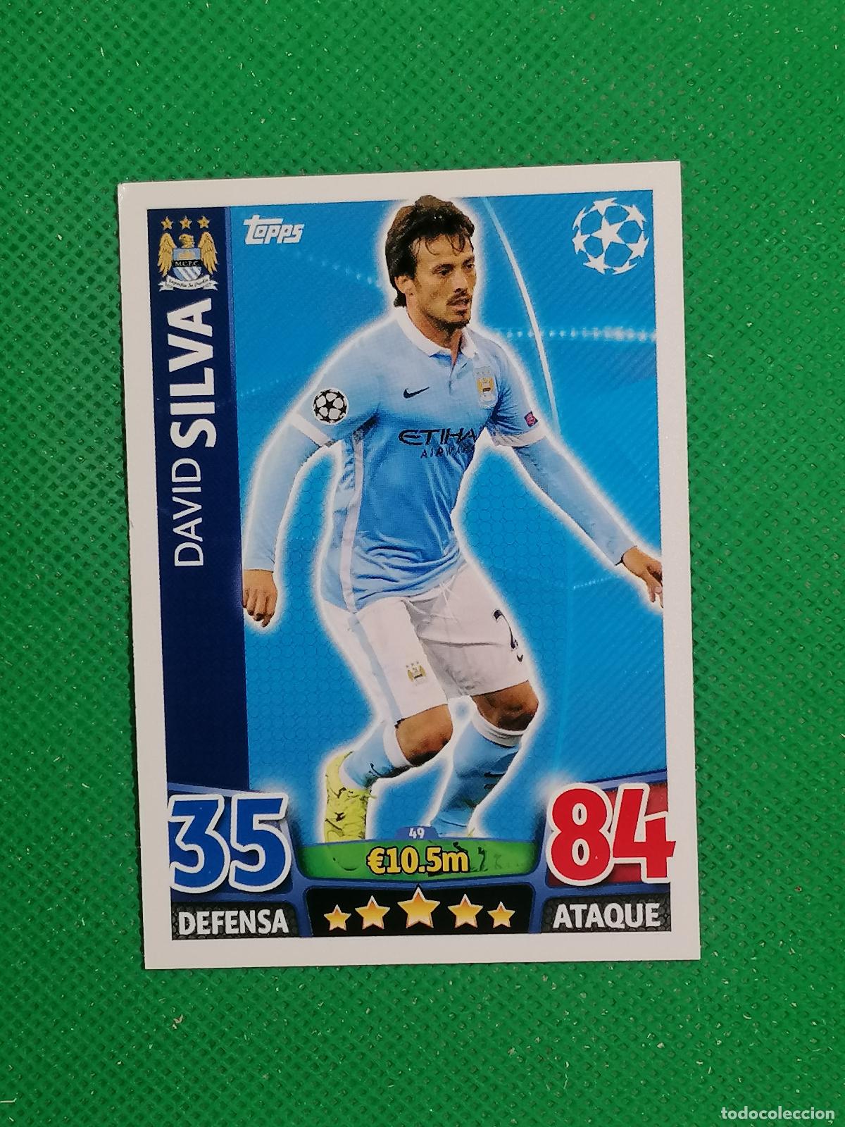 Cartes &agrave; collectionner de Football: 49 DAVID SILVA MANCHESTER CITY ⚽ TOPPS MATCH ATTAX CHAMPIONS 2015 2016 15 16 ⚽