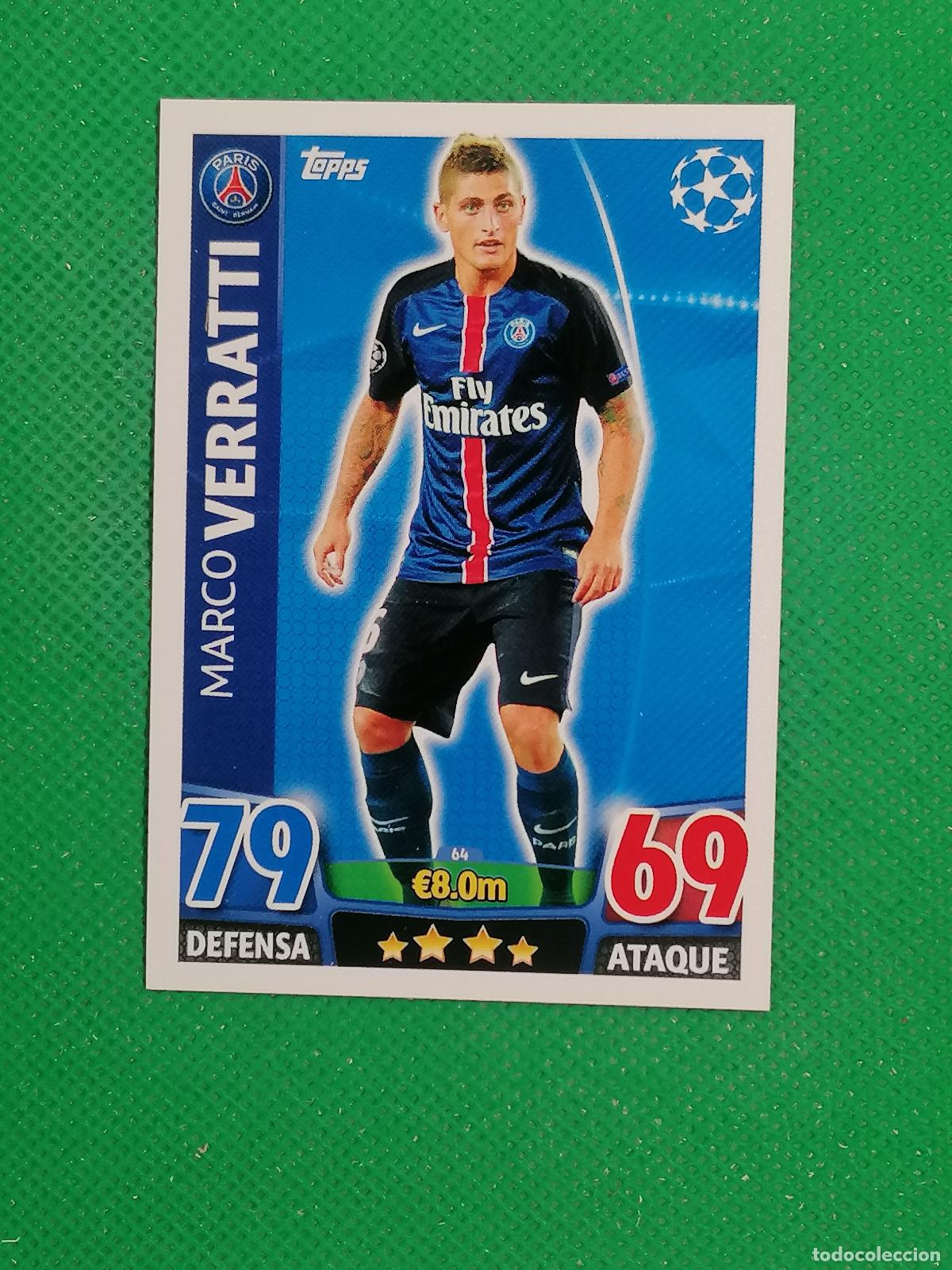 Cromos de F&uacute;tbol: 64 MARCO VERRATTI PARIS PSG ⚽ TOPPS MATCH ATTAX CHAMPIONS 2015 2016 15 16 ⚽