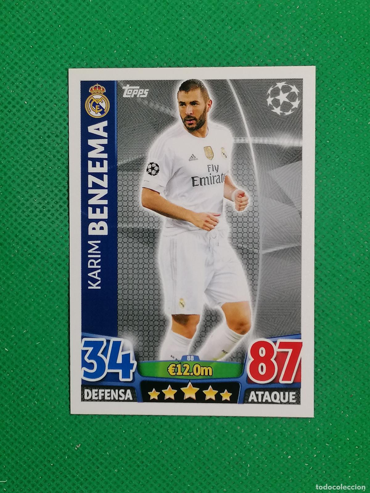 Cromos de F&uacute;tbol: 88 BENZEMA REAL MADRID ⚽ TOPPS MATCH ATTAX CHAMPIONS 2015 2016 15 16 ⚽