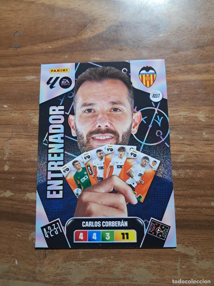 Fu&szlig;ball-Sticker: CARD ADENALYN XL TEMPORADA 25/26: ENTRENADOR VALENCIA CARLOS CORBERAN, N&deg; 497