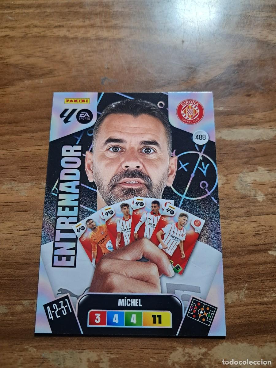 Football Stickers: CARD ADENALYN XL TEMPORADA 25/26: ENTRENADOR GIRONA MICHEL, N&deg; 488