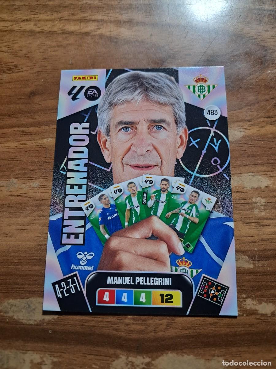 Cromos de F&uacute;tbol: CARD ADENALYN XL TEMPORADA 25/26: ENTRENADOR REAL BETIS MANUEL PELLEGRINI, N&deg; 483