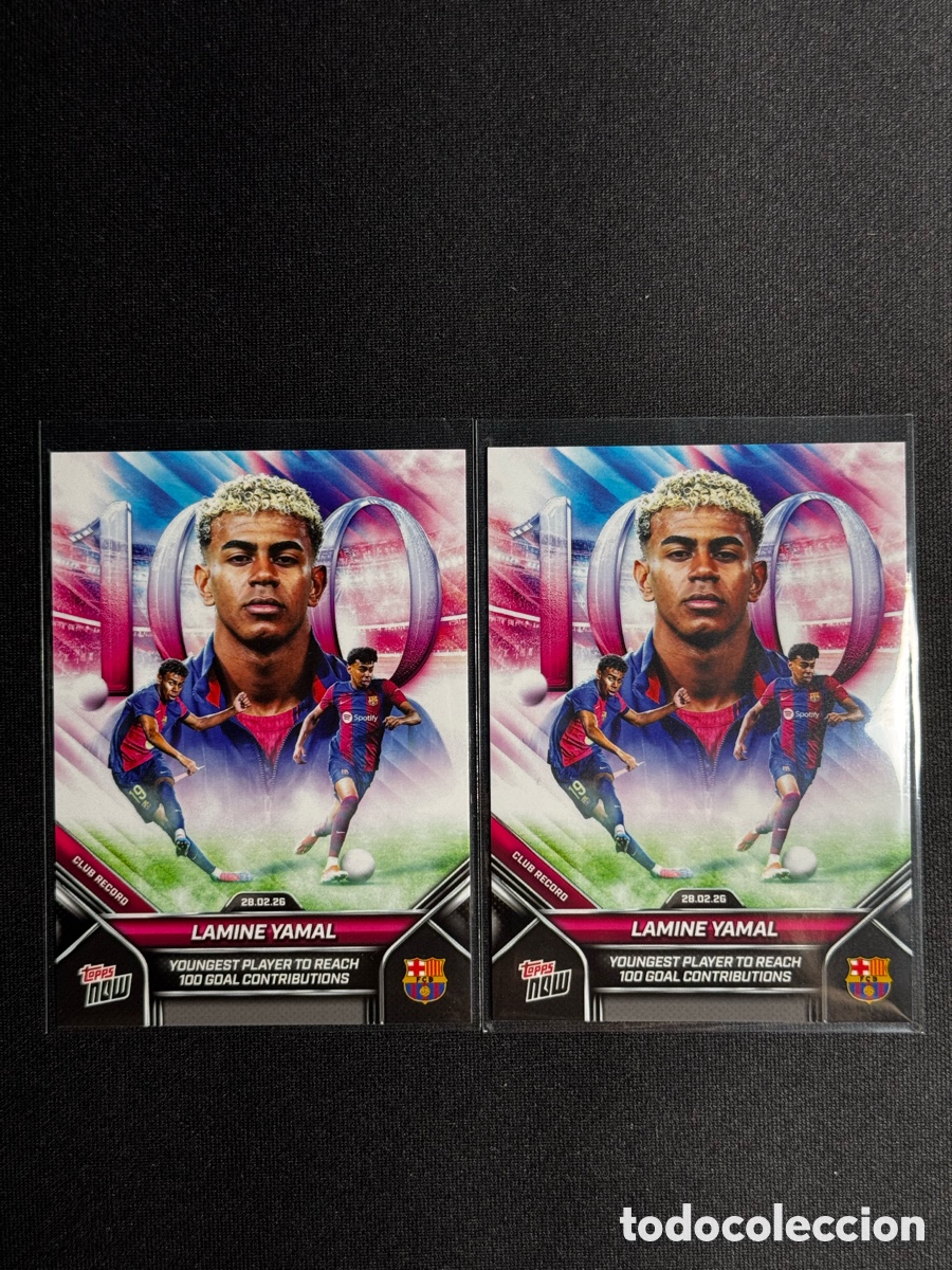 Cromos de F&uacute;tbol: LAMINE YAMAL 100 GOAL TOPPS (Pack de 2 cartas)