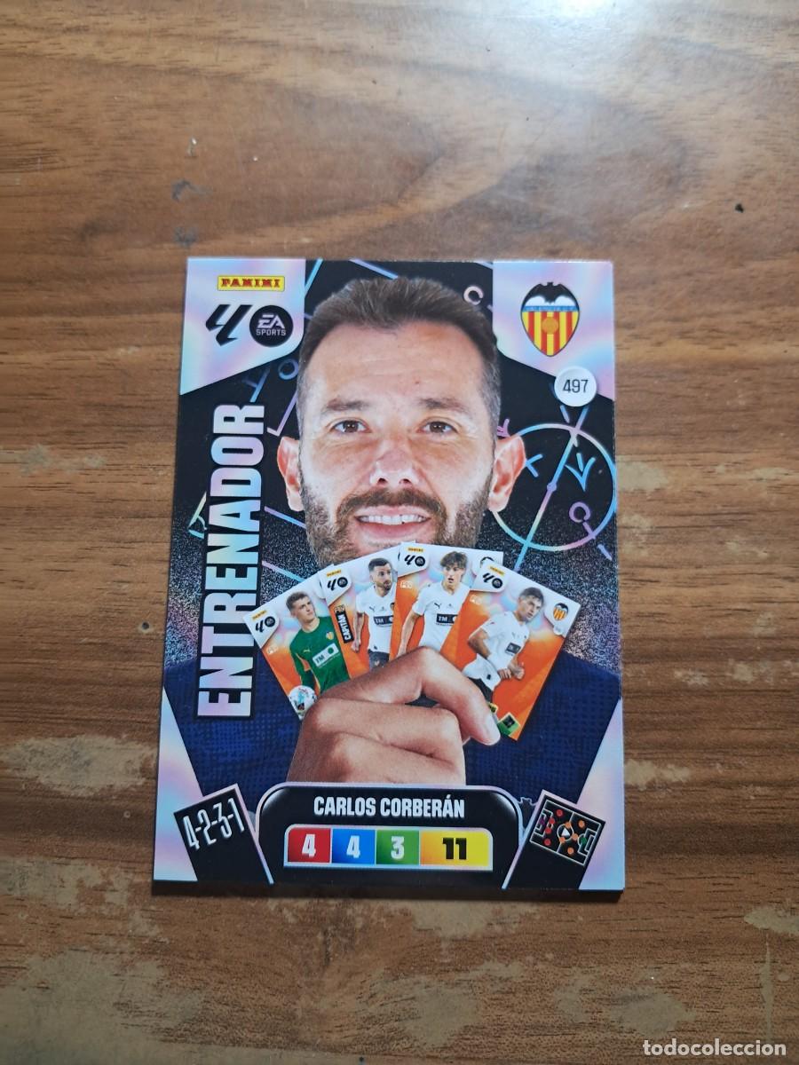 Cromos de F&uacute;tbol: CARD ADENALYN XL TEMPORADA 25/26: ENTRENADOR VALENCIA CARLOS CORBERAN, N&deg; 497