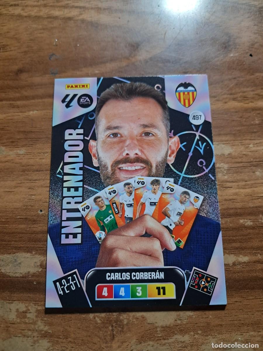Cromos de F&uacute;tbol: CARD ADENALYN XL TEMPORADA 25/26: ENTRENADOR VALENCIA CARLOS CORBERAN, N&deg; 497