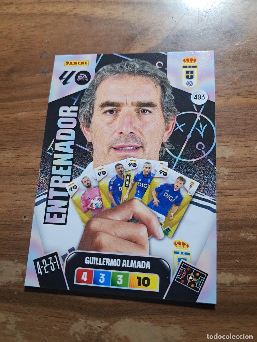 Cromos de F&uacute;tbol: CARD ADENALYN XL TEMPORADA 25/26: ENTRENADOR OVIEDO GUILLERMO ALMADA, N&deg; 493
