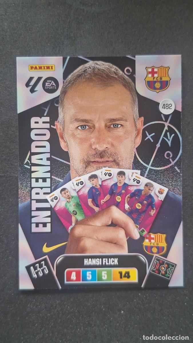Cromos de F&uacute;tbol: L3 HANSI FLICK ENTRENADOR F. C. BARCELONA 482 ADRENALYN XL LIGA 2025/2026 25 26 PANINI