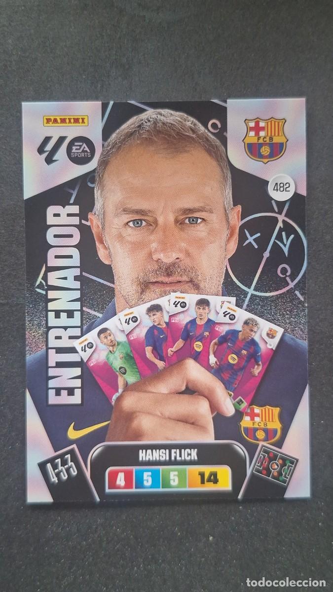 Cromos de F&uacute;tbol: L3 HANSI FLICK ENTRENADOR F. C. BARCELONA 482 ADRENALYN XL LIGA 2025/2026 25 26 PANINI