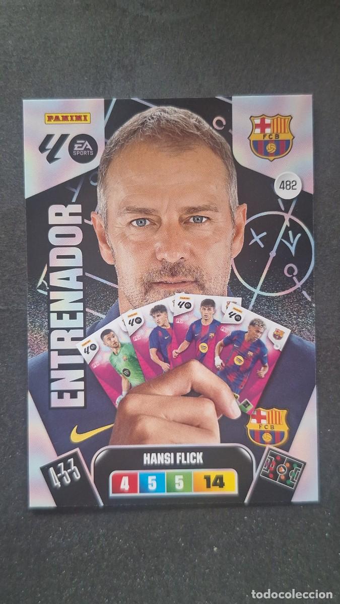 Cromos de F&uacute;tbol: L3 HANSI FLICK ENTRENADOR F. C. BARCELONA 482 ADRENALYN XL LIGA 2025/2026 25 26 PANINI