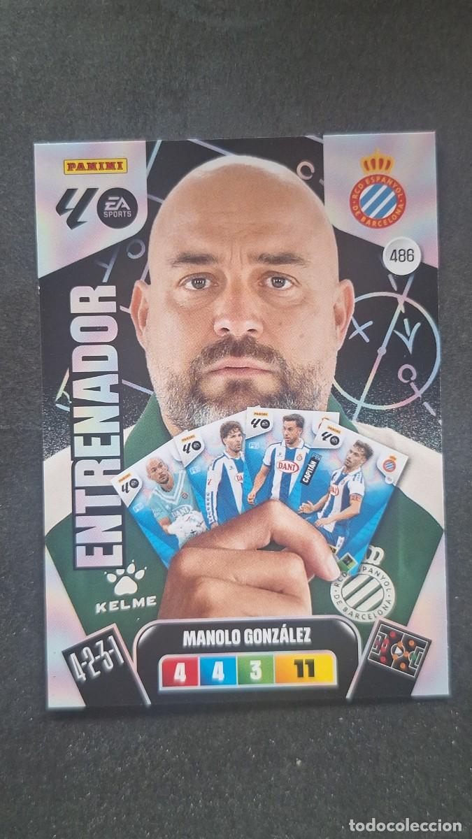 Football Stickers: L3 MANOLO GONZALEZ ENTRENADOR R. C. D. ESPA&Ntilde;OL 486 ADRENALYN XL LIGA 2025/2026 25 26 PANINI
