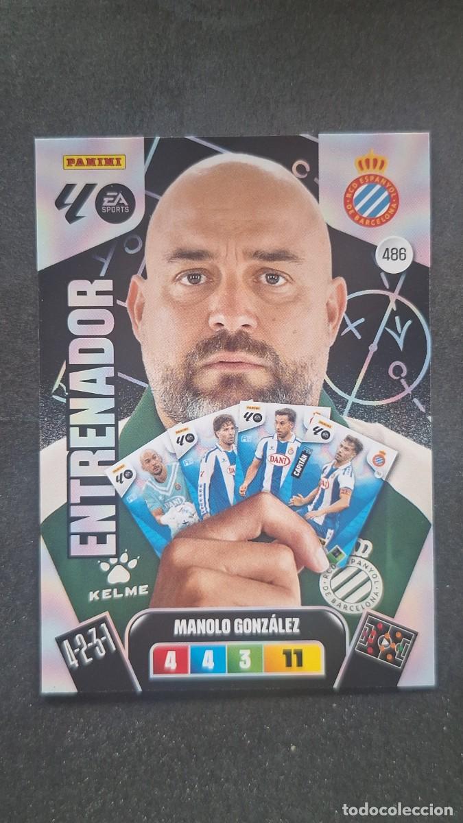 Football Stickers: L3 MANOLO GONZALEZ ENTRENADOR R. C. D. ESPA&Ntilde;OL 486 ADRENALYN XL LIGA 2025/2026 25 26 PANINI
