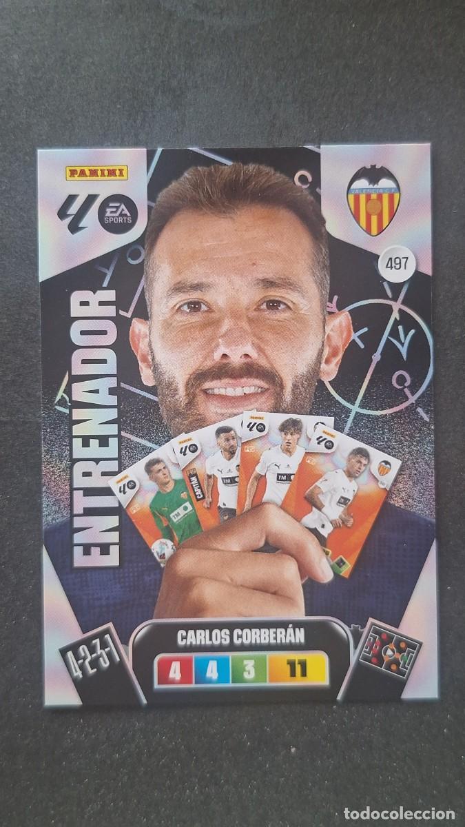 Cromos de F&uacute;tbol: L3 CARLOS CORBERAN ENTRENADOR VALENCIA C. F. 497 ADRENALYN XL LIGA 2025/2026 25 26 PANINI