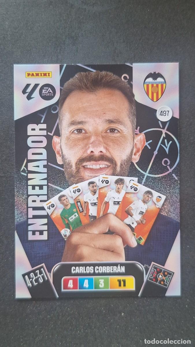 Cromos de F&uacute;tbol: L3 CARLOS CORBERAN ENTRENADOR VALENCIA C. F. 497 ADRENALYN XL LIGA 2025/2026 25 26 PANINI
