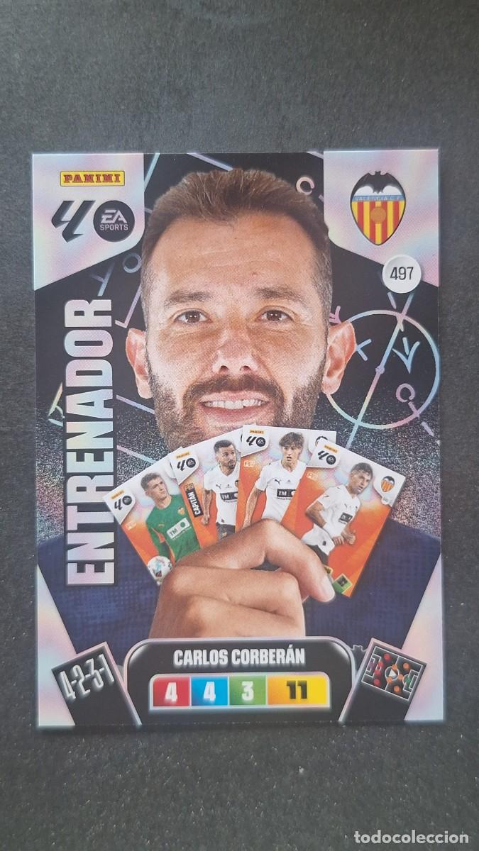 Cromos de F&uacute;tbol: L3 CARLOS CORBERAN ENTRENADOR VALENCIA C. F. 497 ADRENALYN XL LIGA 2025/2026 25 26 PANINI