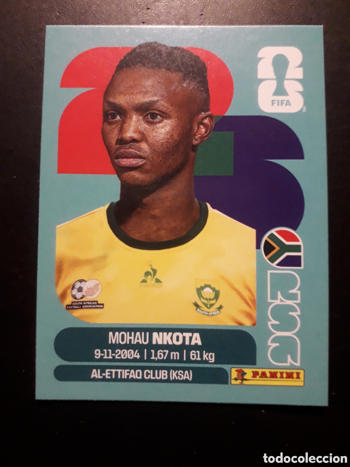 Cromos de F&uacute;tbol: NKOTA SUD&Aacute;FRICA RSA 19 MUNDIAL F&Uacute;TBOL 2026 FIFA WORLD CUP PANINI SIN PEGAR PEDIDO M&Iacute;NIMO 3&euro;