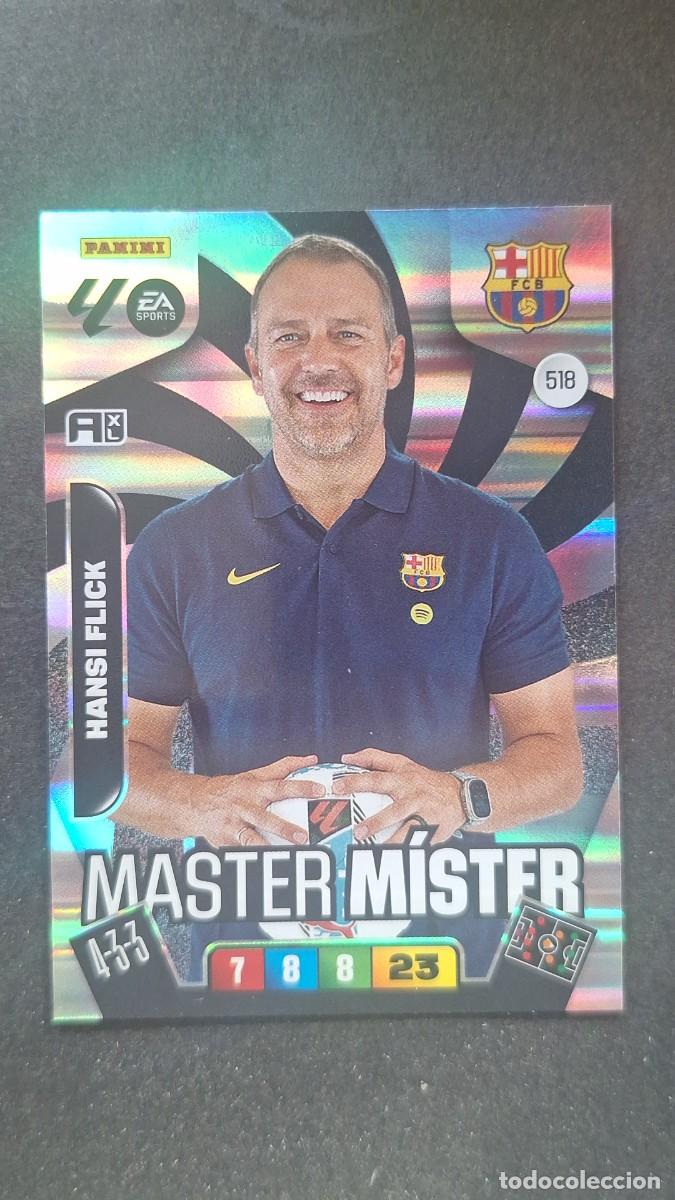 Cromos de F&uacute;tbol: L3 HANSI FLICK ENTRENADOR F. C. BARCELONA 518 MASTER MISTER ADRENALYN XL LIGA 2025/2026 25 26 PANINI