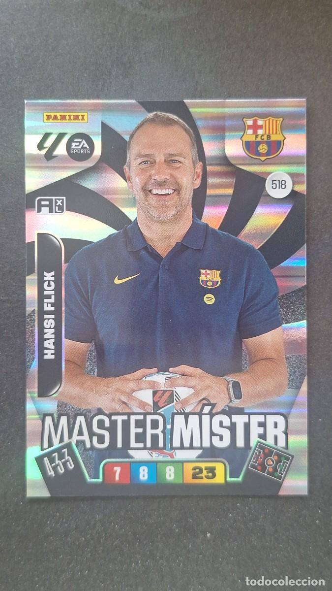 Cromos de F&uacute;tbol: L3 HANSI FLICK ENTRENADOR F. C. BARCELONA 518 MASTER MISTER ADRENALYN XL LIGA 2025/2026 25 26 PANINI