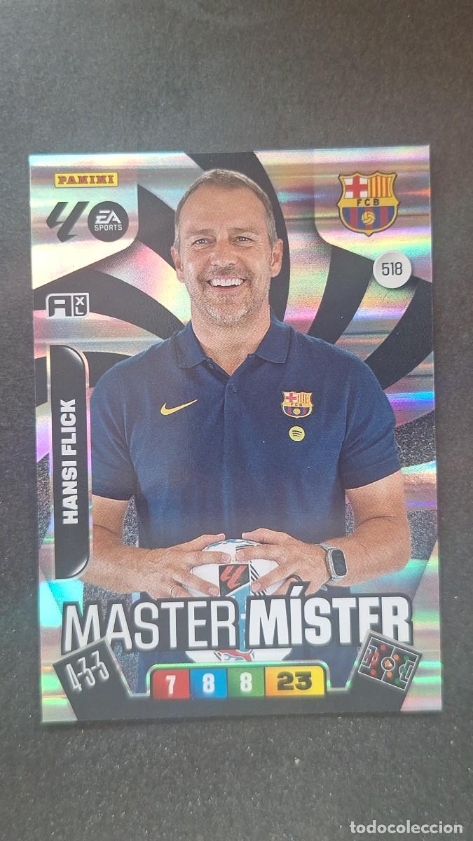 Cromos de F&uacute;tbol: L3 HANSI FLICK ENTRENADOR F. C. BARCELONA 518 MASTER MISTER ADRENALYN XL LIGA 2025/2026 25 26 PANINI