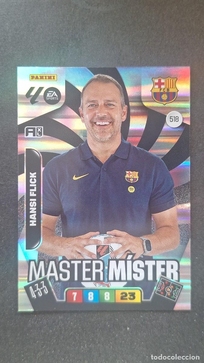 Cromos de F&uacute;tbol: L3 HANSI FLICK ENTRENADOR F. C. BARCELONA 518 MASTER MISTER ADRENALYN XL LIGA 2025/2026 25 26 PANINI