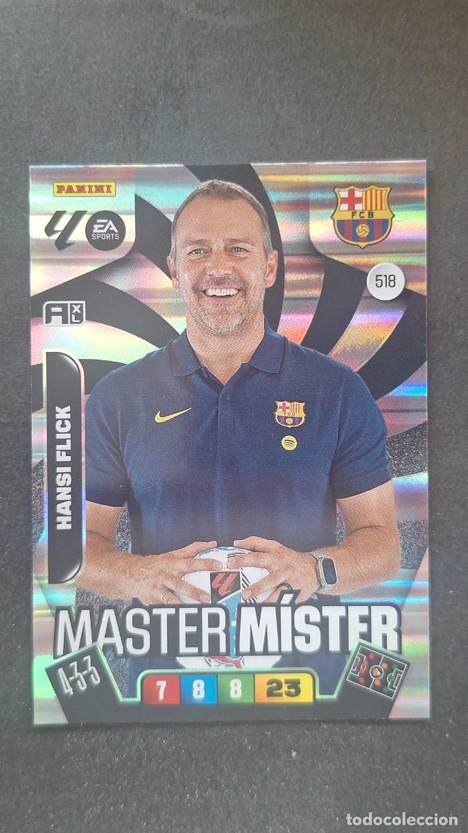 Cromos de F&uacute;tbol: L3 HANSI FLICK ENTRENADOR F. C. BARCELONA 518 MASTER MISTER ADRENALYN XL LIGA 2025/2026 25 26 PANINI