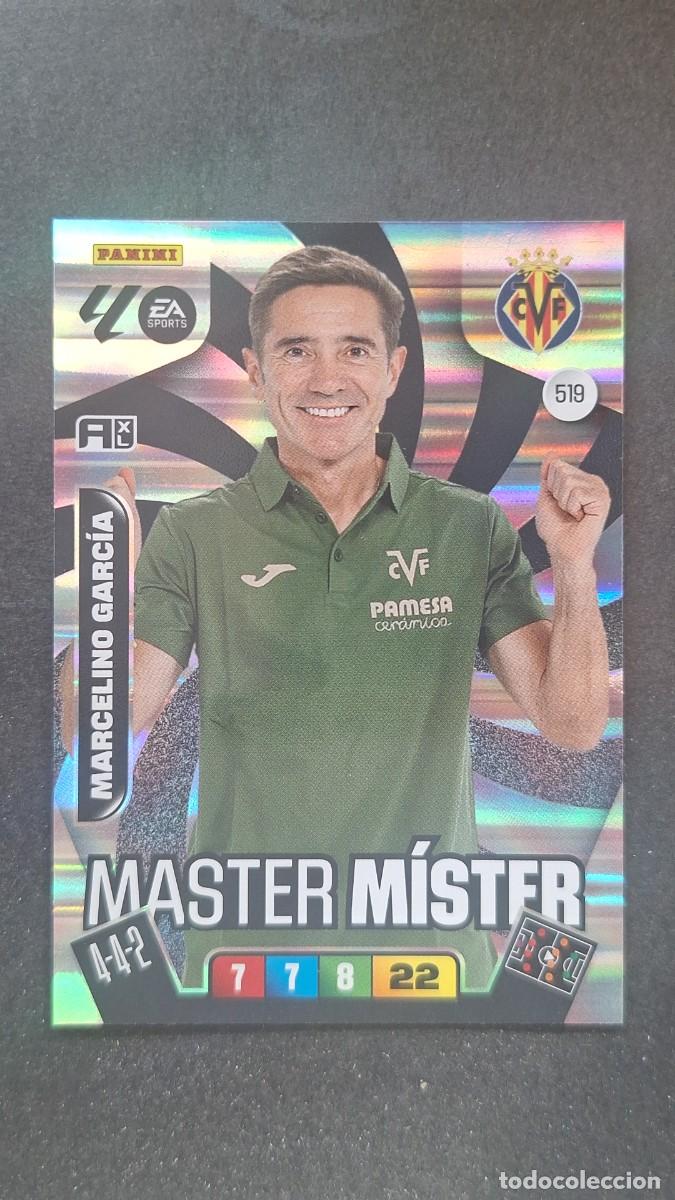 Cromos de F&uacute;tbol: L3 MARCELINO GARCIA ENTRENADOR VILLARREAL C.F. 519 MASTER MISTER ADRENALYN XL LIGA 25 26 PANINI