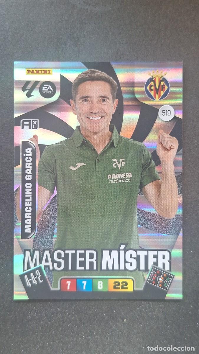 Cromos de F&uacute;tbol: L3 MARCELINO GARCIA ENTRENADOR VILLARREAL C.F. 519 MASTER MISTER ADRENALYN XL LIGA 25 26 PANINI