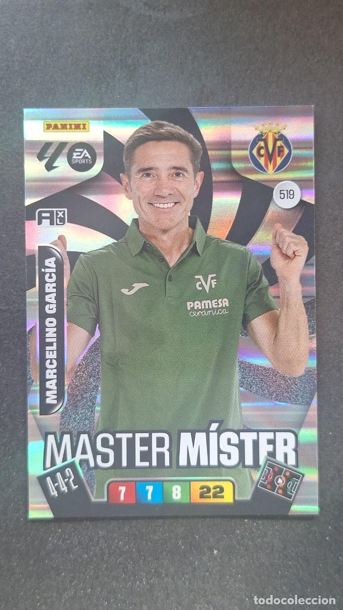 Cromos de F&uacute;tbol: L3 MARCELINO GARCIA ENTRENADOR VILLARREAL C.F. 519 MASTER MISTER ADRENALYN XL LIGA 25 26 PANINI