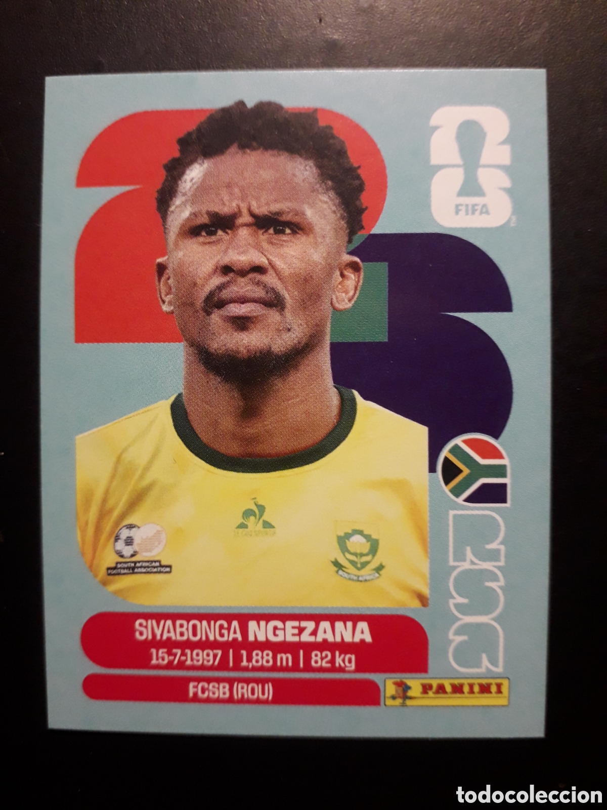 Cromos de F&uacute;tbol: NGEZANA SUD&Aacute;FRICA RSA 8 MUNDIAL F&Uacute;TBOL 2026 FIFA WORLD CUP PANINI SIN PEGAR PEDIDO M&Iacute;NIMO 3&euro;