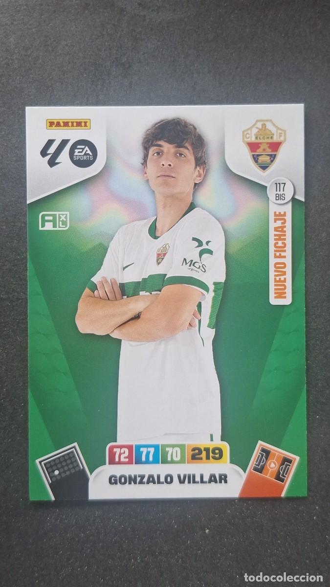 Cromos de F&uacute;tbol: L3 GONZALO VILLAR ELCHE C. F. 117 BIS NUEVO FICHAJE ADRENALYN XL LIGA 2025/2026 25 26 PANINI