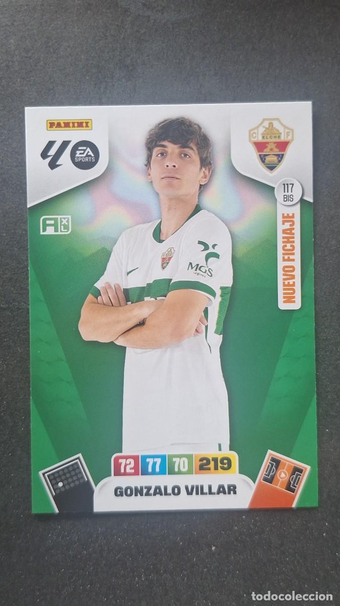 Cromos de F&uacute;tbol: L3 GONZALO VILLAR ELCHE C. F. 117 BIS NUEVO FICHAJE ADRENALYN XL LIGA 2025/2026 25 26 PANINI