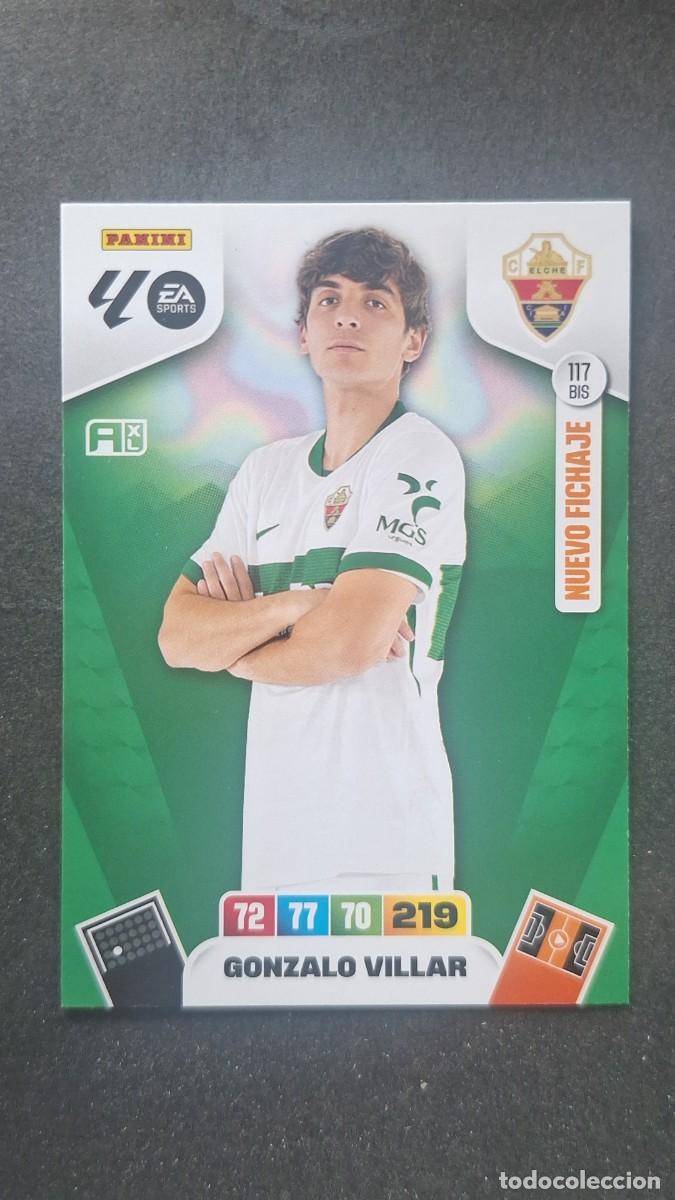 Cromos de F&uacute;tbol: L3 GONZALO VILLAR ELCHE C. F. 117 BIS NUEVO FICHAJE ADRENALYN XL LIGA 2025/2026 25 26 PANINI