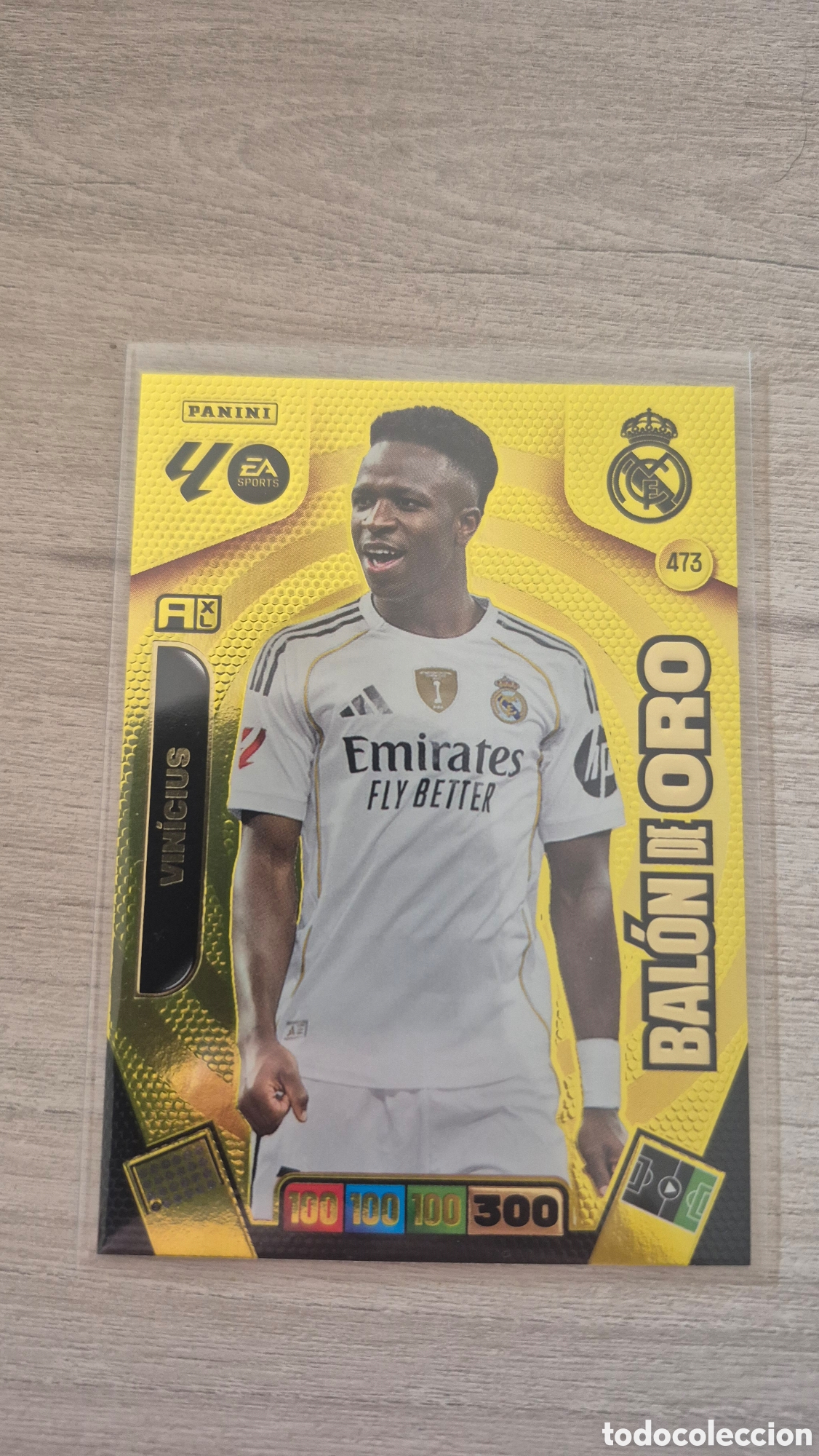 Football Stickers: N&deg;473 Balon de Oro Vinicius Adrenalyn 25/26