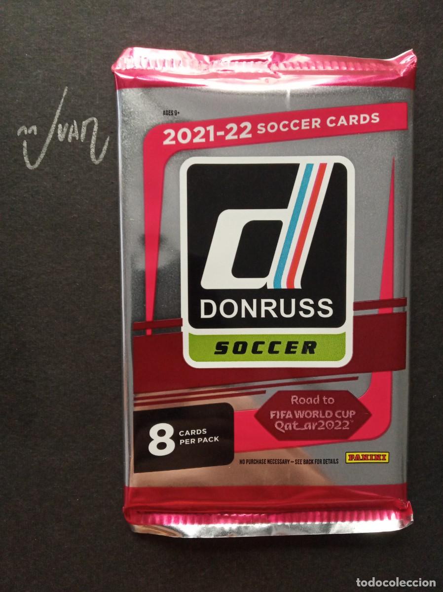 Cromos de F&uacute;tbol: SOBRE SIN ABRIR BLASTER PACK⚽ PANINI &reg; DONRUSS MUNDIAL QATAR 2021 2022 21 22 MESSI ? HAALAND PEDRI