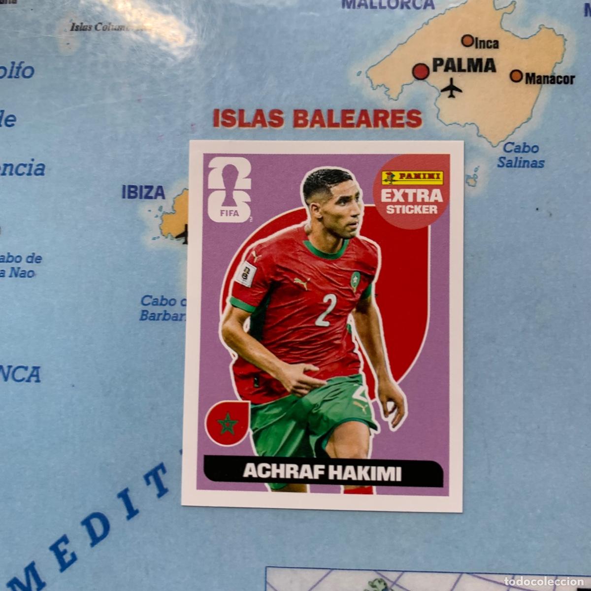 Cromos de F&uacute;tbol: Achraf Hakimi extra sticker versi&oacute;n morada de Marruecos cromo panini Mundial Fifa World Cup 2026