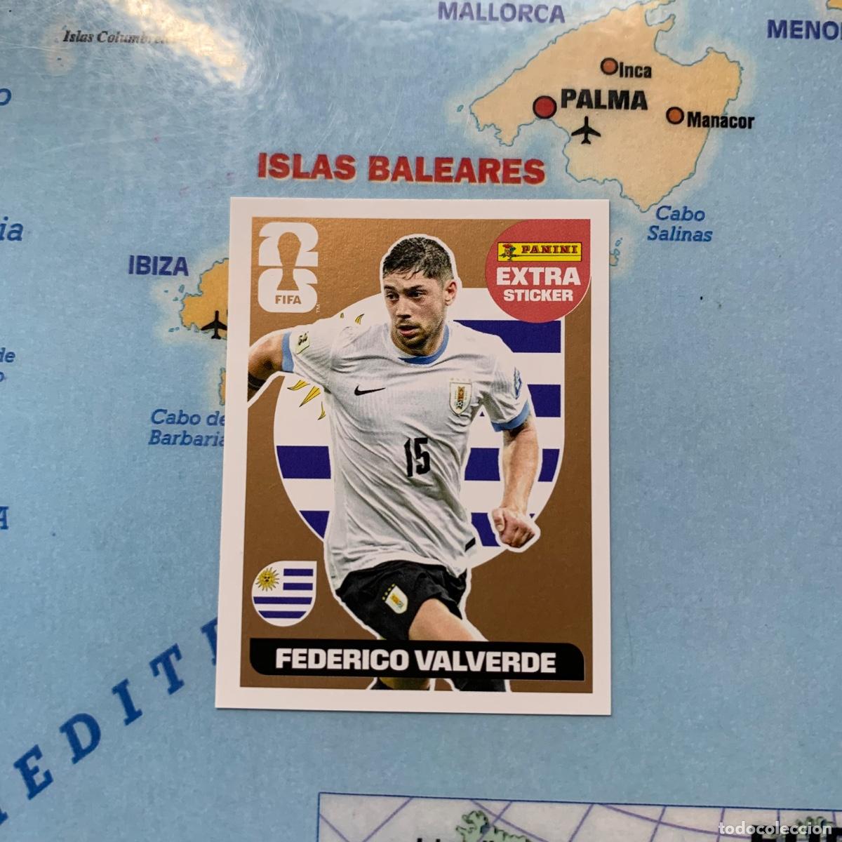 Cromos de F&uacute;tbol: Fede Valverde extra sticker versi&oacute;n Bronce de Uruguay cromo panini Mundial Fifa World Cup 2026
