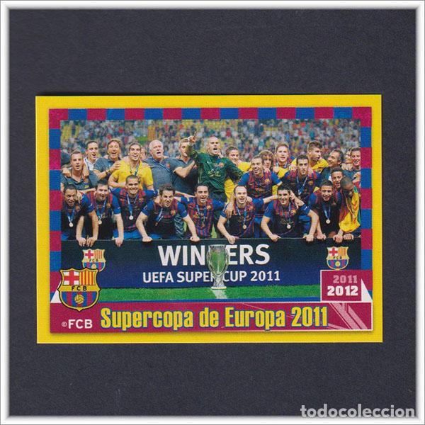 Cromos de F&uacute;tbol: COLECCI&Oacute;N OFICIAL BARCELONA 2011 2012 11 12 PANINI MESSI INIESTA 109 SUPERCOPA DE EUROPA LIGA BAR&Ccedil;A