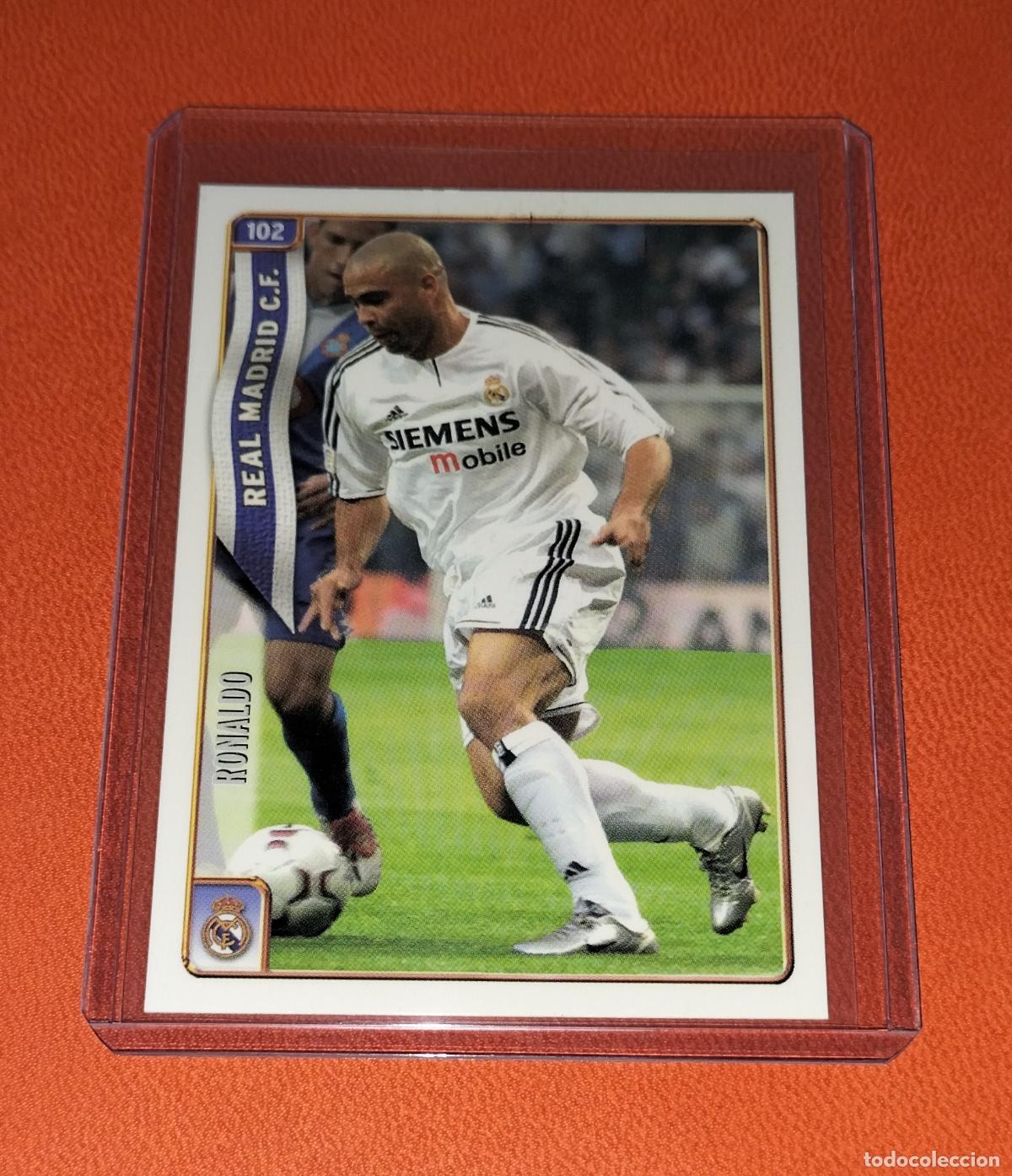 Cromos de F&uacute;tbol: 102 RONALDO NAZARIO REAL MADRID CARD MUNDICROMO FICHAS DE LA LIGA 2004 2005 04 05