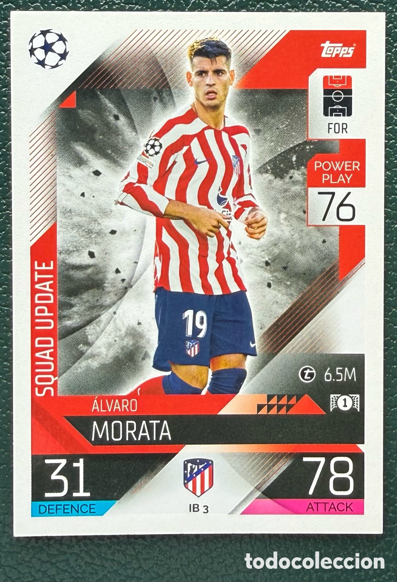 Fu&szlig;ball-Sticker: IB 3 ALVARO MORATA ATLETICO DE MADRID FICHAS ALBUM MATCH ATTAX CHAMPIONS TOPPS 2022 2023 22 23