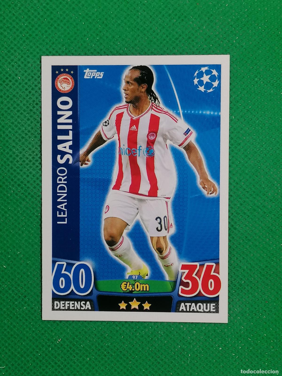 Cromos de F&uacute;tbol: 97 LEANDRO SALINO OLYMPIAKOS ⚽ TOPPS MATCH ATTAX CHAMPIONS 2015 2016 15 16 ⚽