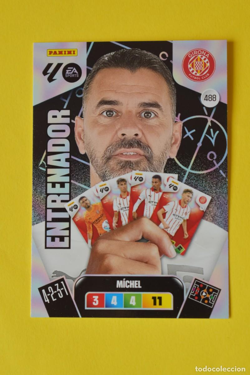Cromos de F&uacute;tbol: Cromo Adrenalyn XL. 2025 2026. 25 26. M&iacute;chel. Girona. N &ordm; 488. Sin activar. Entrenador. Panini