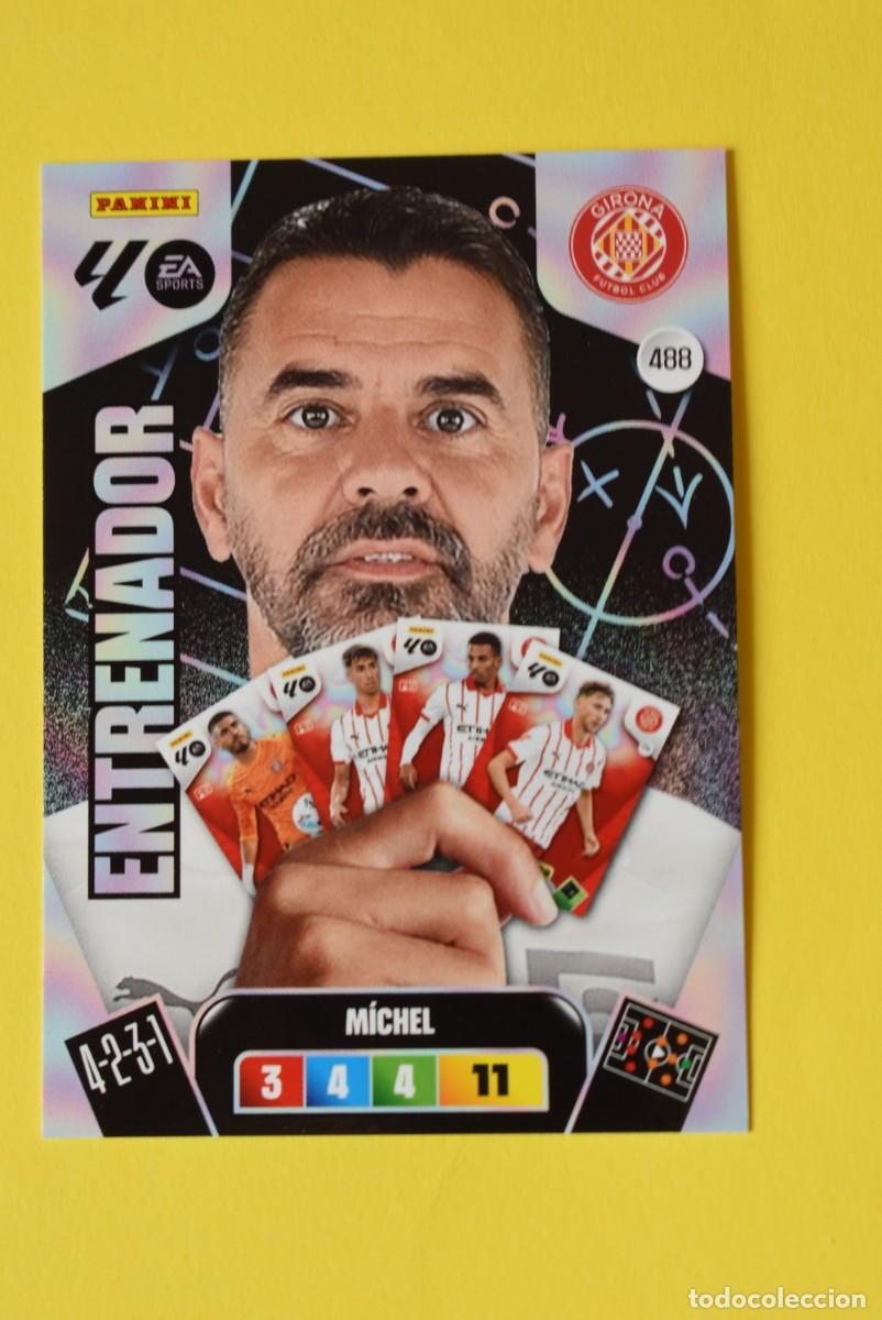 Cromos de F&uacute;tbol: Cromo Adrenalyn XL. 2025 2026. 25 26. M&iacute;chel. Girona. N &ordm; 488. Sin activar. Entrenador. Panini