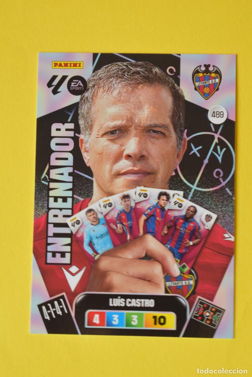 Cromos de F&uacute;tbol: Cromo Adrenalyn XL. 2025 2026. 25 26. Luis Castro. Levante. N &ordm; 489. Sin activar. Entrenador. Panini