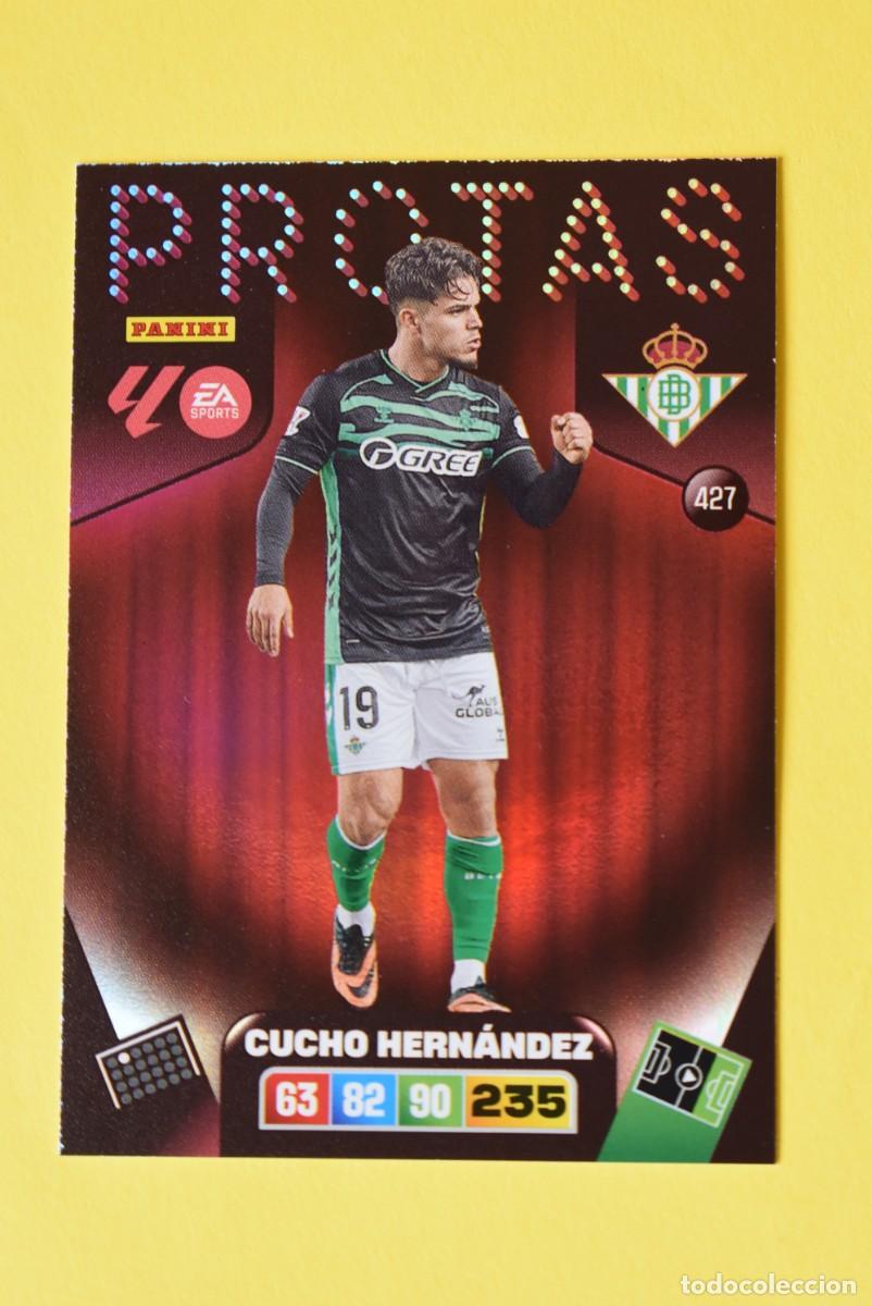 Cromos de F&uacute;tbol: Cromo Adrenalyn XL. 2025 2026. 25 26. Cucho Hern&aacute;ndez. Betis. N &ordm; 427. C&oacute;digo sin activar. Protas